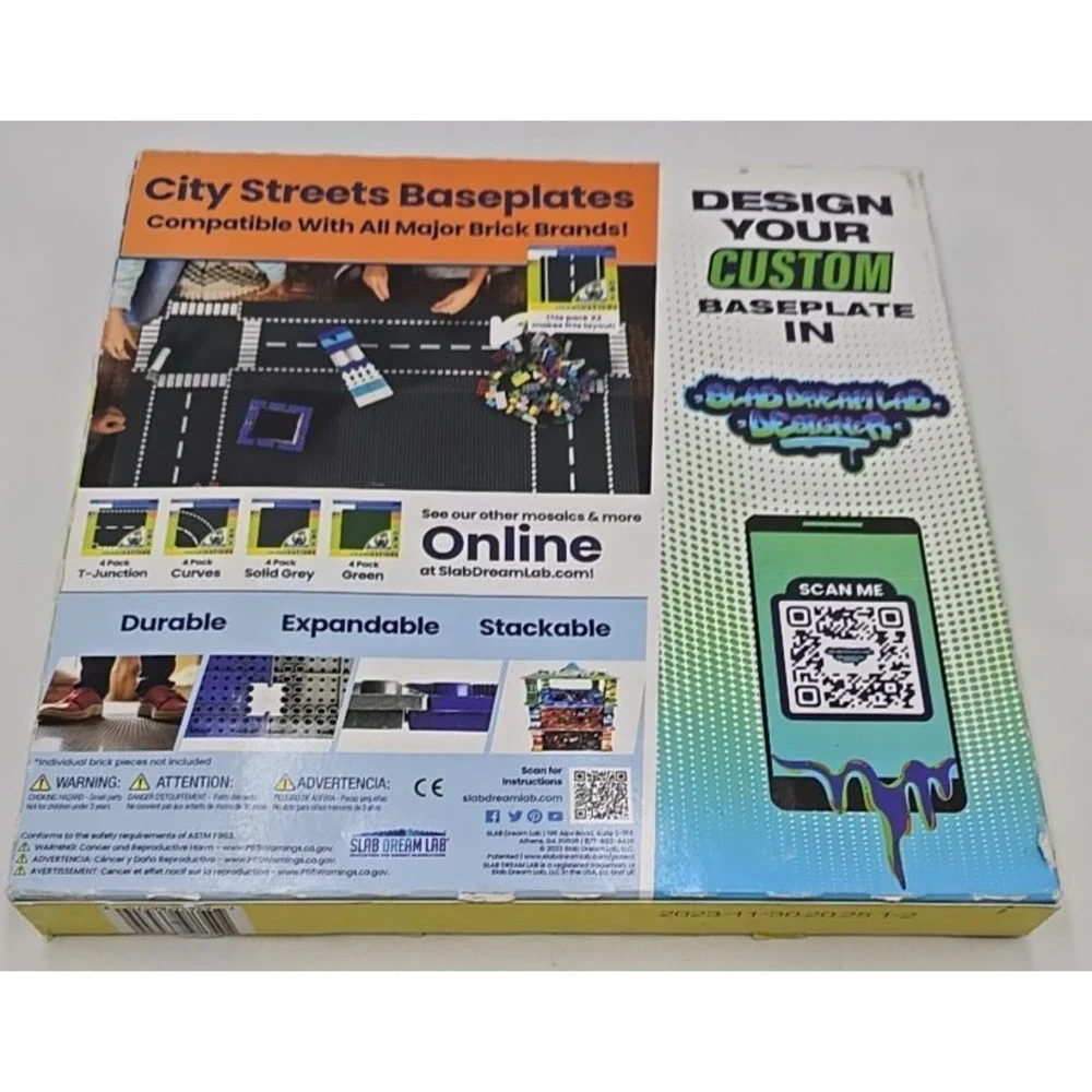 NEW City Streets Baseplate 4 Pack Set by Slab Dream‎ Lab LEGO Compatible